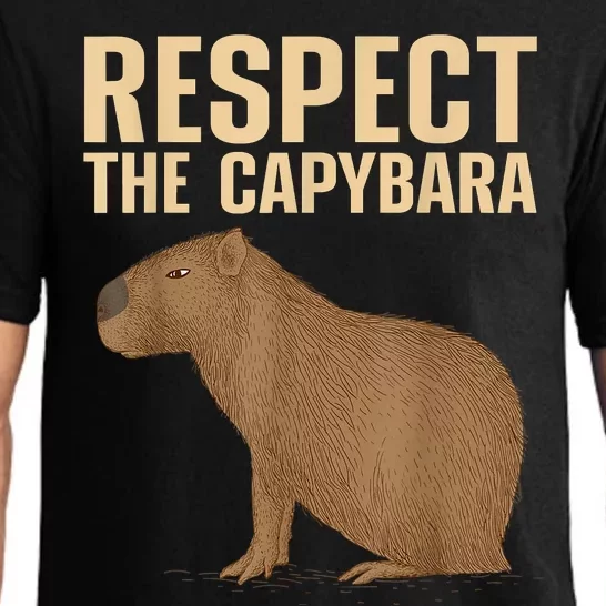 Respect The Capybara Funny Capybara Cavy Rodent Capybara Lover Pajama Set