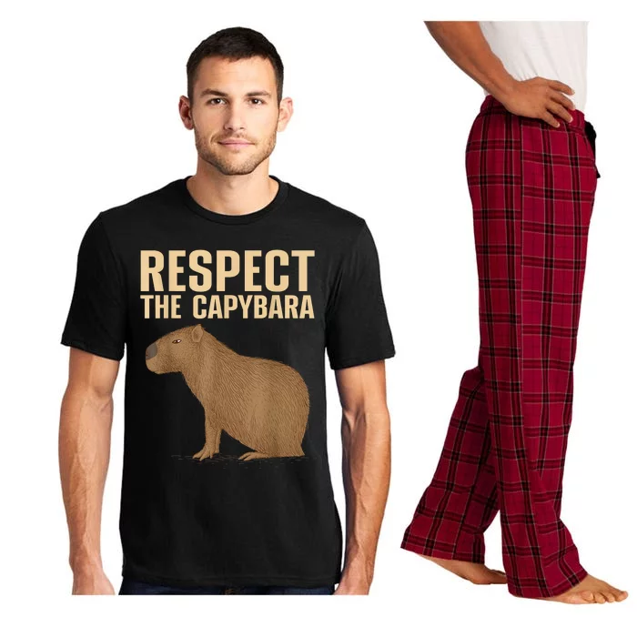 Respect The Capybara Funny Capybara Cavy Rodent Capybara Lover Pajama Set