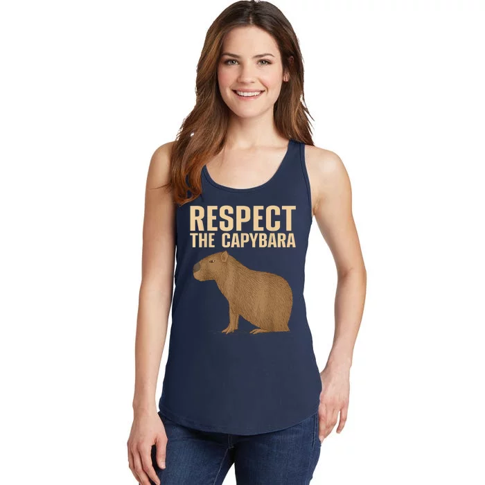 Respect The Capybara Funny Capybara Cavy Rodent Capybara Lover Ladies Essential Tank