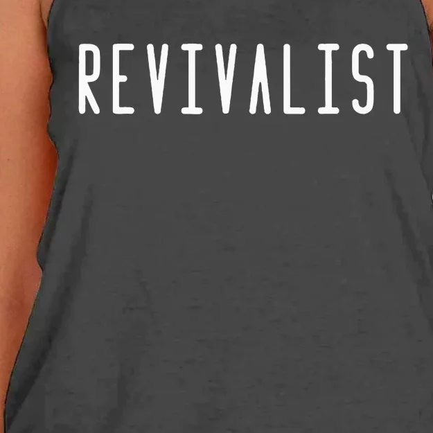 Revivalist Text Christian American Charismatic Pentecostal Women's Knotted Racerback Tank