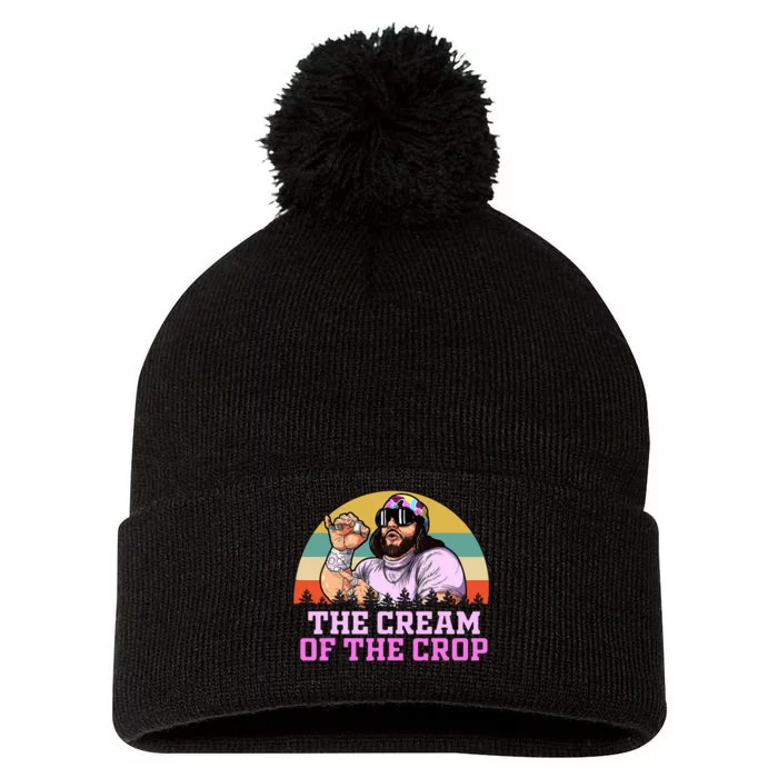 Retro The Cream Of The Crop Vintage Pom Pom 12in Knit Beanie