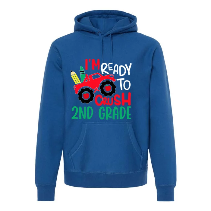 Ready To Crush First Grade 1st Day Of School Monster Truck Gift Premium Hoodie