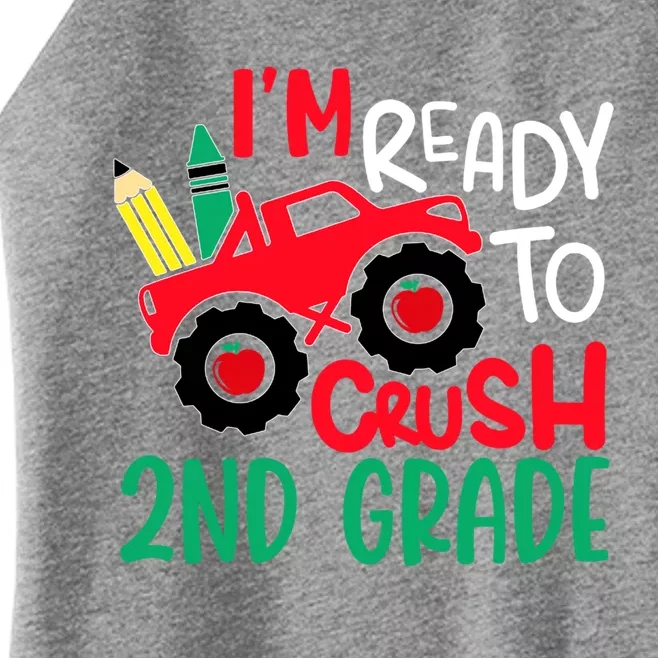 Ready To Crush First Grade 1st Day Of School Monster Truck Gift Women’s Perfect Tri Rocker Tank