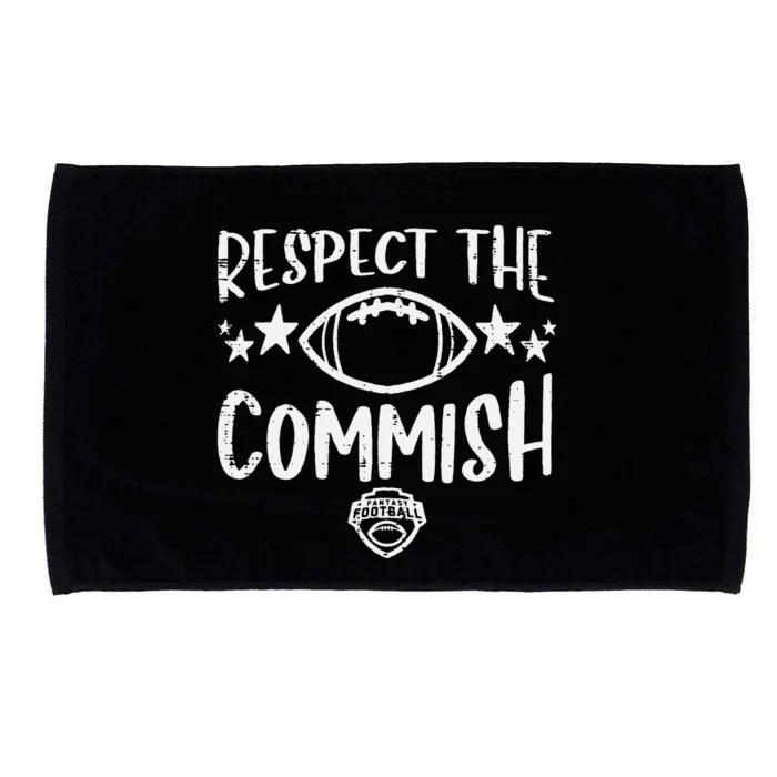 Respect The Commish Fantasy Football Funny Commissioner FFL Microfiber Hand Towel