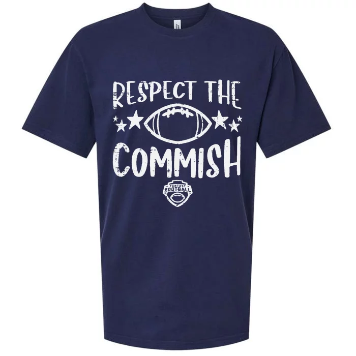 Respect The Commish Fantasy Football Funny Commissioner FFL Sueded Cloud Jersey T-Shirt