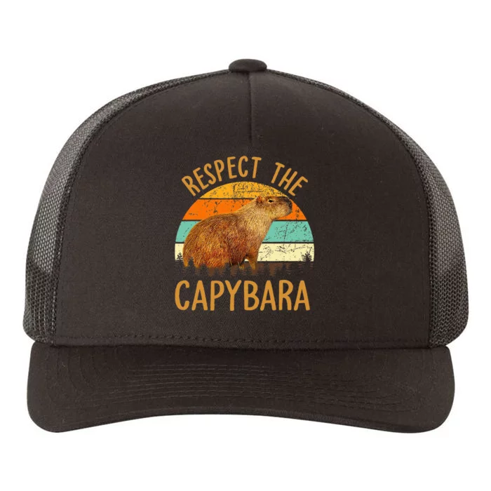 Respect The Capybara Animal Funny Capybara Lover Yupoong Adult 5-Panel Trucker Hat