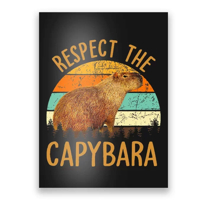 Respect The Capybara Animal Funny Capybara Lover Poster