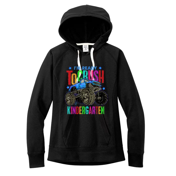 Ready To Crush Kindergarten Monster Truck Back To School Boy Women's Fleece Hoodie