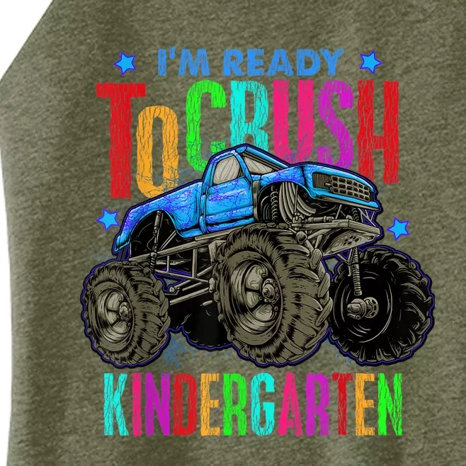 Ready To Crush Kindergarten Monster Truck Back To School Boy Women’s Perfect Tri Rocker Tank