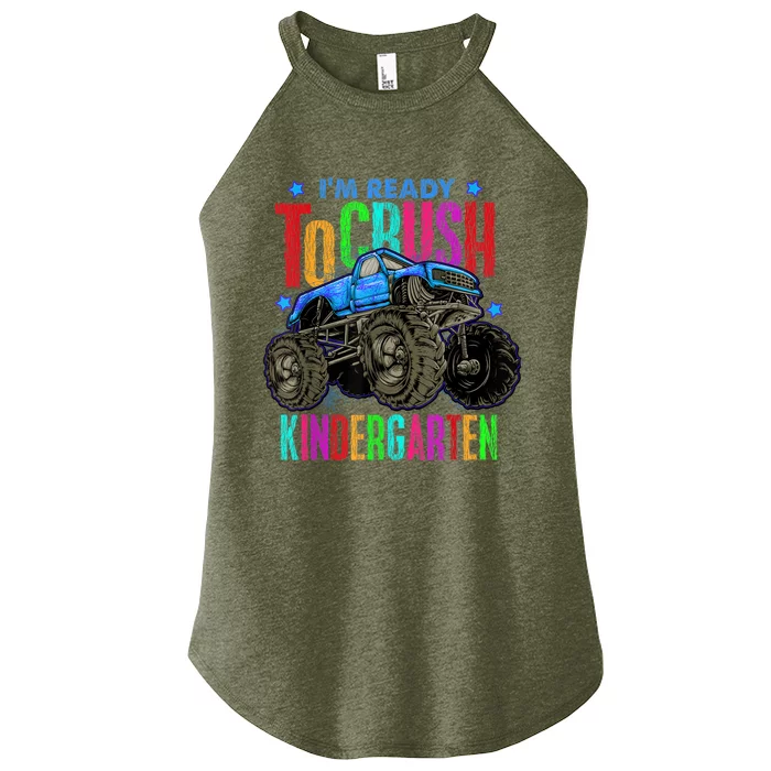 Ready To Crush Kindergarten Monster Truck Back To School Boy Women’s Perfect Tri Rocker Tank