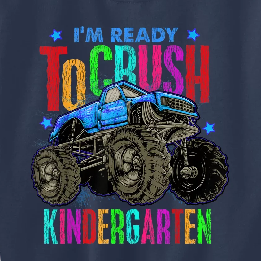 Ready To Crush Kindergarten Monster Truck Back To School Boy Kids Sweatshirt