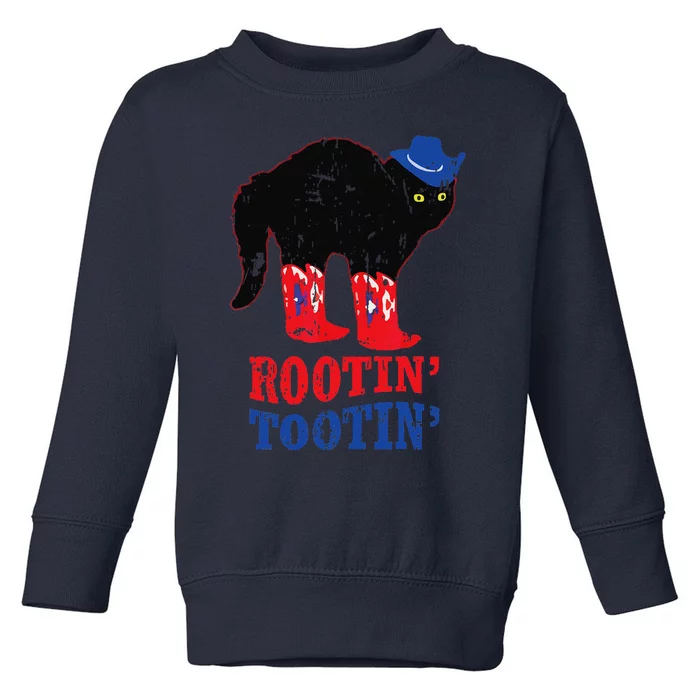 Rootin Tootin Cowboy Cat Funny Apparel Vintage Toddler Sweatshirt