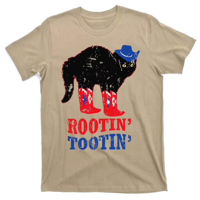 Rootin Tootin Cowboy Cat Funny Apparel Vintage T-Shirt