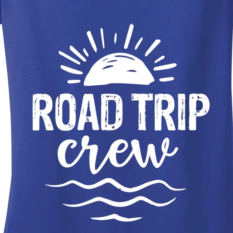 Road Trip Crew Awesome Summer Road Trip Vibes Perfect Spring Gift Women's V-Neck T-Shirt