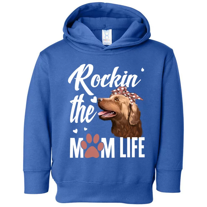 Rockin The Chesapeake Bay Retriever Mom Life Dog Lover Gift Toddler Hoodie