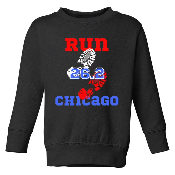 Run The Chicago 26.2 Miles Marathon Runner In Training Toddler Sweatshirt