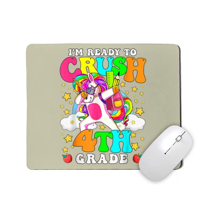 Ready To Crush 4th Grade Cute Unicorn Back To School Girl Mousepad