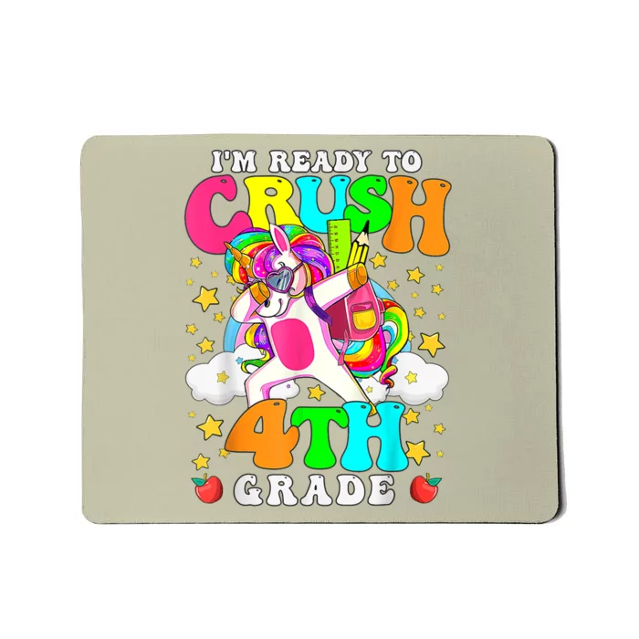 Ready To Crush 4th Grade Cute Unicorn Back To School Girl Mousepad