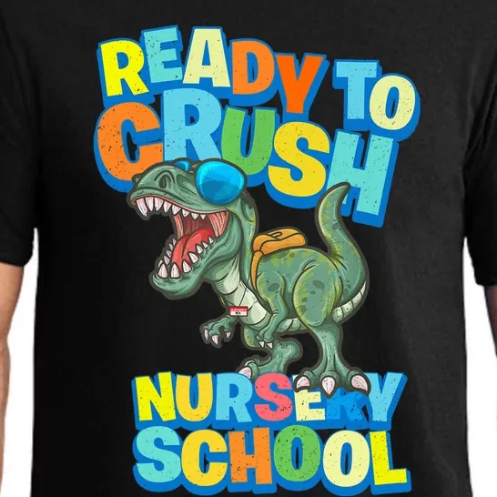 Ready to Crush First Day of Nursery School Dinosaur T Rex Pajama Set