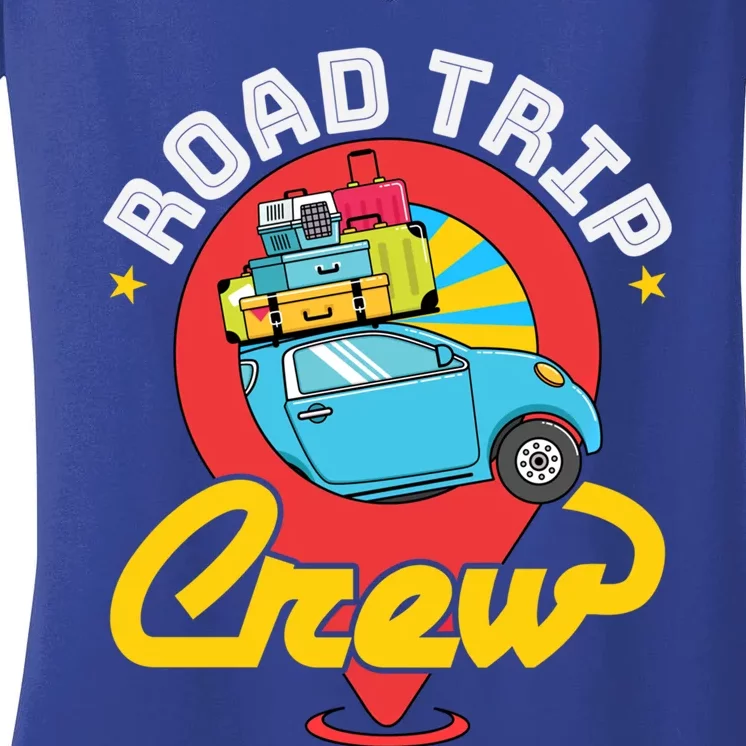 Road Trip Crew Family Vacation Matching Cool Trip Gift Women's V-Neck T-Shirt