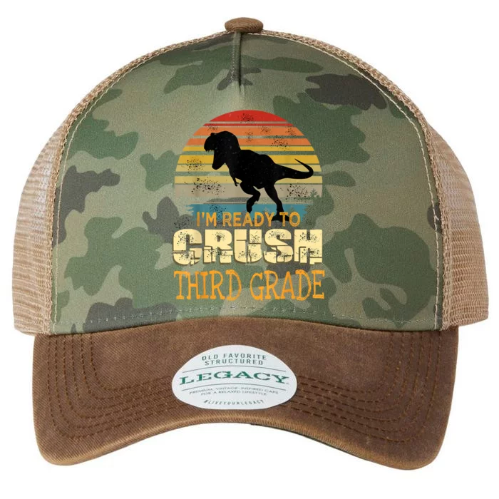 Ready To Crush Third 3rd Grade Dinosaur Back To School Boy Legacy Tie Dye Trucker Hat