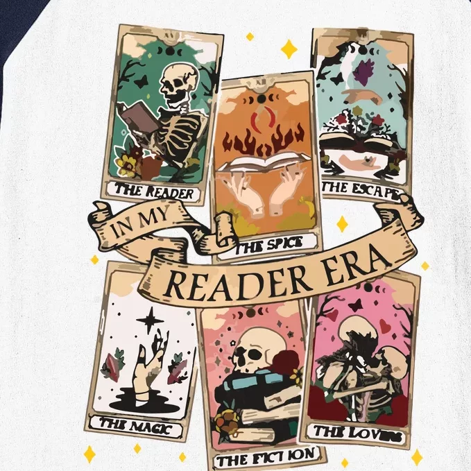 Reader Tarot Card Skeleton Reading Baseball Sleeve Shirt