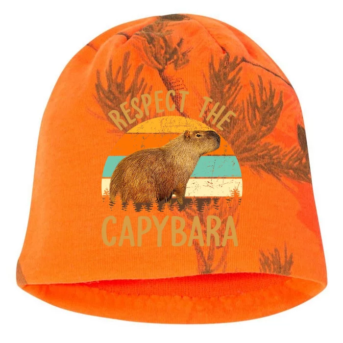 Respect The Capybara Animal Funny Capybara Lover Kati - Camo Knit Beanie