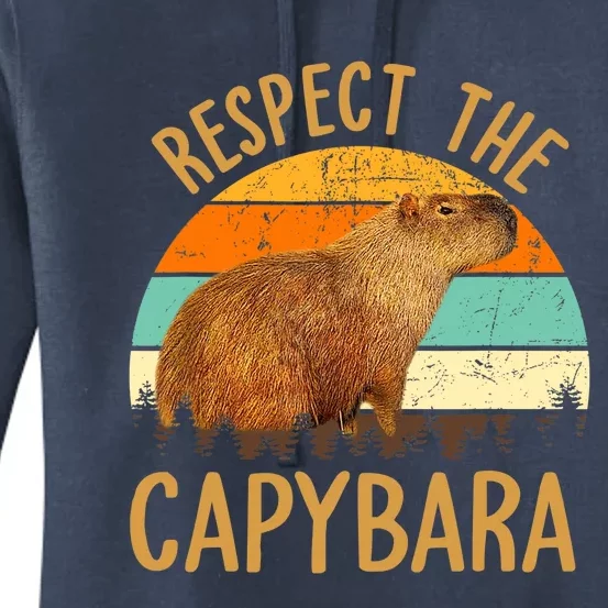 Respect The Capybara Animal Funny Capybara Lover Women's Pullover Hoodie