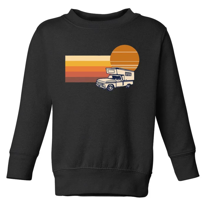 Retro Truck Camper Cabover Slidein Camper RV Truck Toddler Sweatshirt