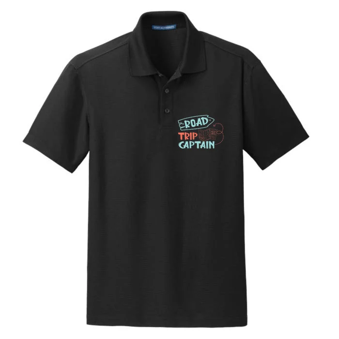 Road Trip Captain Traveler Vacation Explorer Adventure Gift Dry Zone Grid Performance Polo