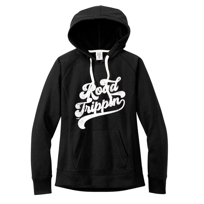 Road Trippin Cool Retro Vintage Road Trip Distressed Cool Gift Women's Fleece Hoodie