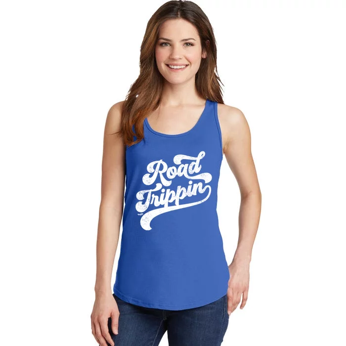 Road Trippin Cool Retro Vintage Road Trip Distressed Cool Gift Ladies Essential Tank