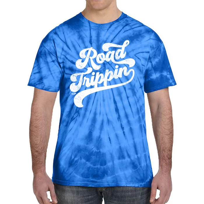 Road Trippin Cool Retro Vintage Road Trip Distressed Cool Gift Tie-Dye T-Shirt