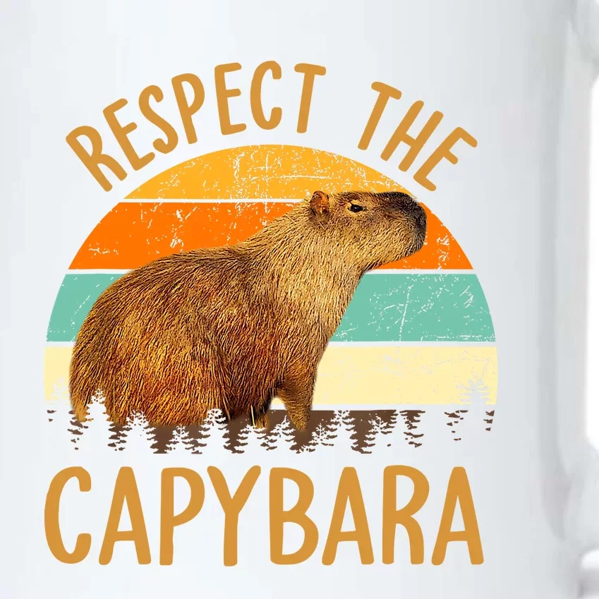 Respect The Capybara Animal Funny Capybara Lover Black Color Changing Mug