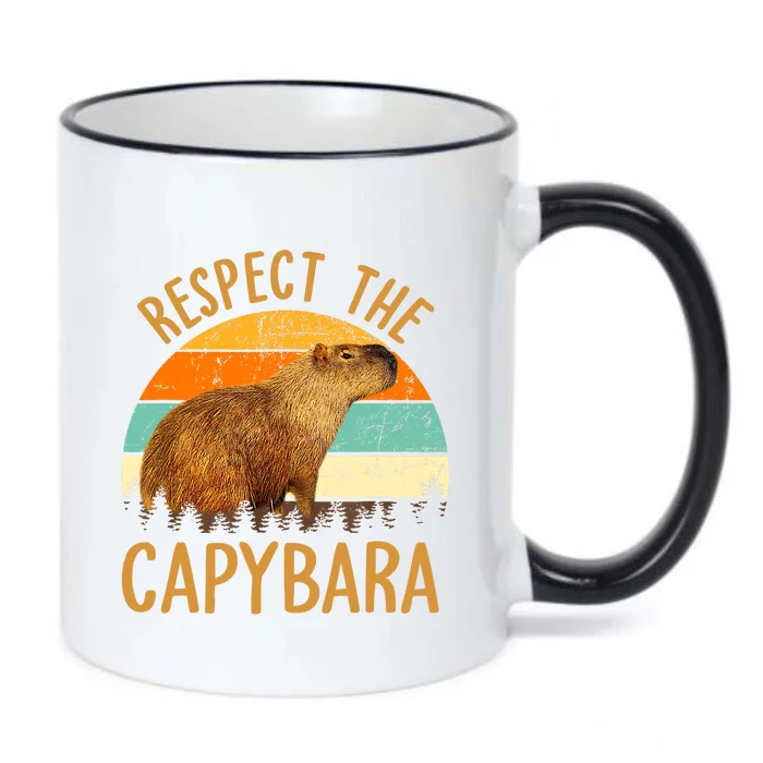 Respect The Capybara Animal Funny Capybara Lover Black Color Changing Mug