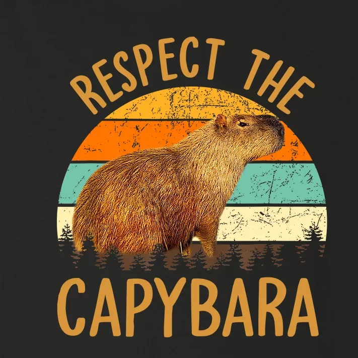 Respect The Capybara Animal Funny Capybara Lover Toddler Long Sleeve Shirt