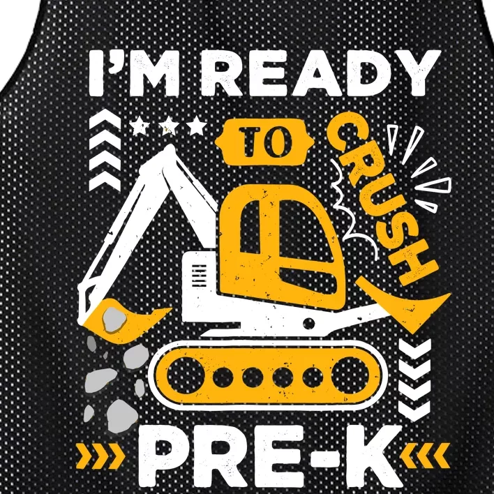 Ready To Crush Preschool Prek Construction Truck Boy Mesh Reversible Basketball Jersey Tank