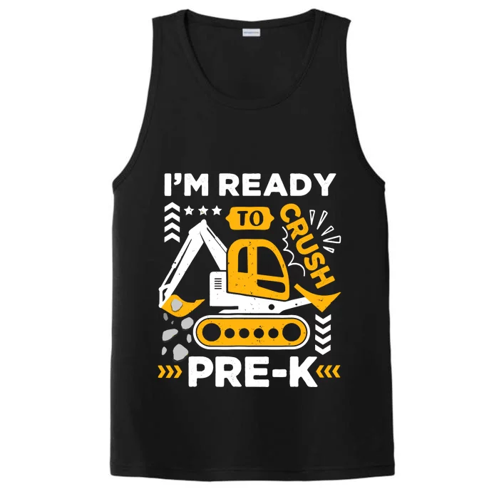 Ready To Crush Preschool Prek Construction Truck Boy Performance Tank