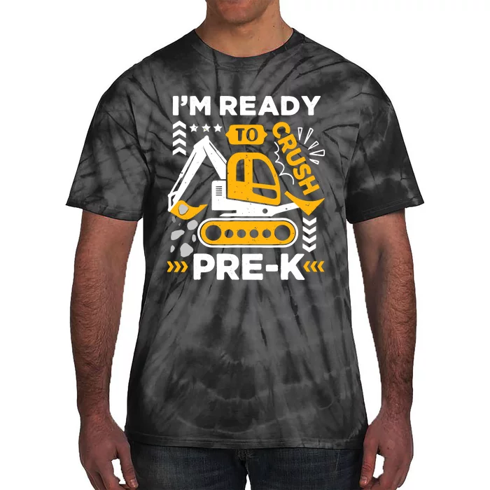 Ready To Crush Preschool Prek Construction Truck Boy Tie-Dye T-Shirt