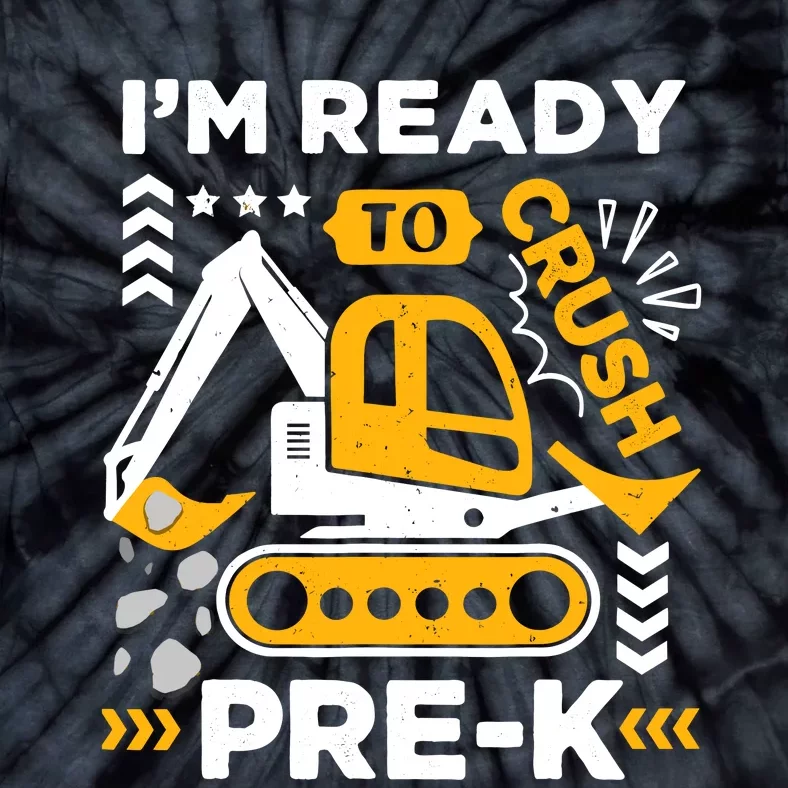 Ready To Crush Preschool Prek Construction Truck Boy Tie-Dye T-Shirt