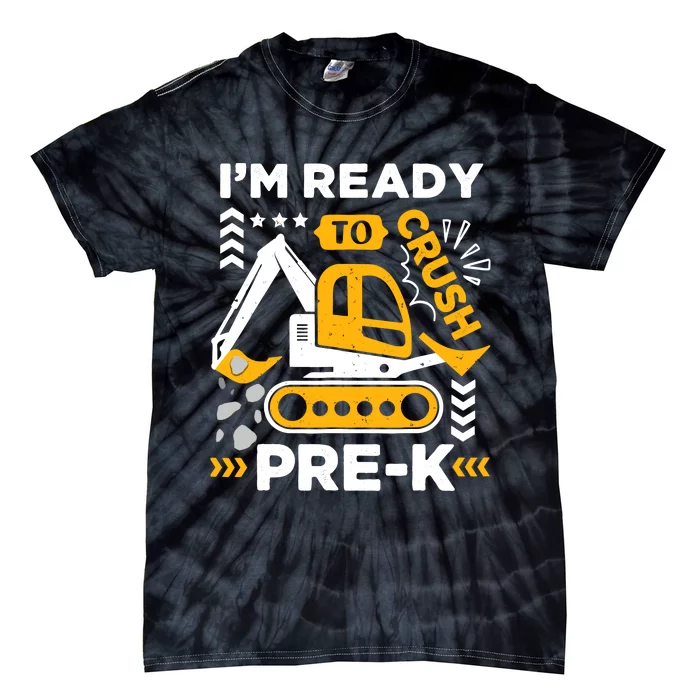 Ready To Crush Preschool Prek Construction Truck Boy Tie-Dye T-Shirt