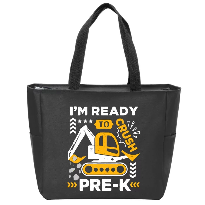 Ready To Crush Preschool Prek Construction Truck Boy Zip Tote Bag