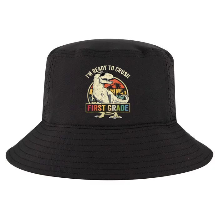 Ready To Crush First Grade 1st Day Of School Dinosaur Cool Comfort Performance Bucket Hat