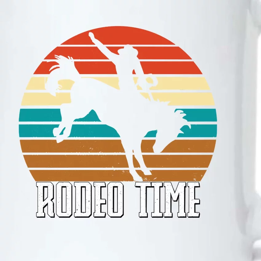 Rodeo Time Cowboy Wranglers Bucking Horse Retro Sunset Black Color Changing Mug