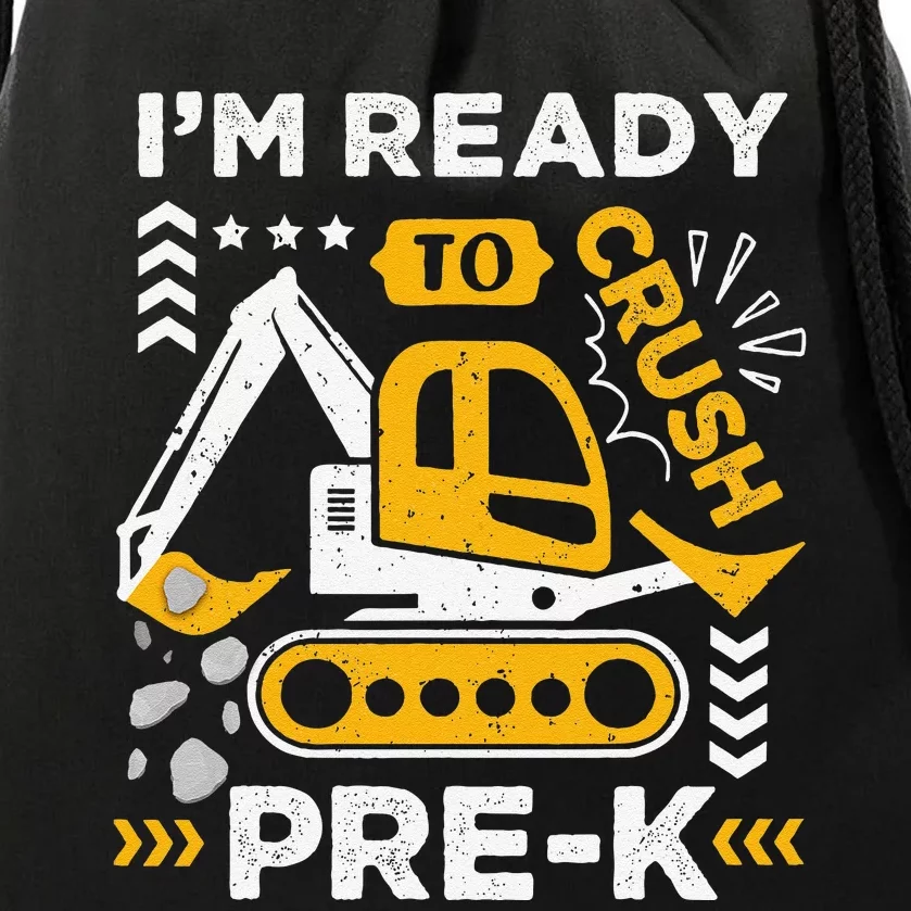 Ready To Crush Preschool Prek Construction Truck Boy Gift Drawstring Bag