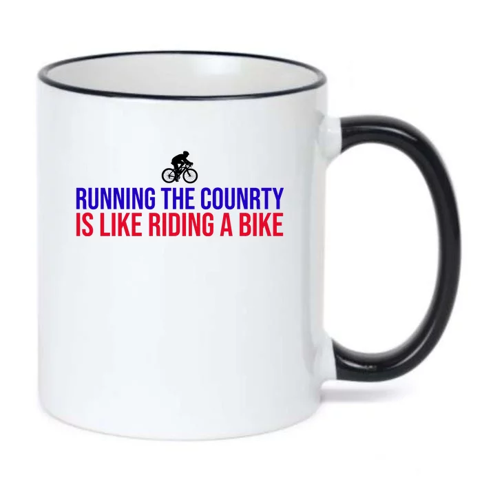 Running The Country Is Like Riding A Bike Joe Biden Funny Black Color Changing Mug