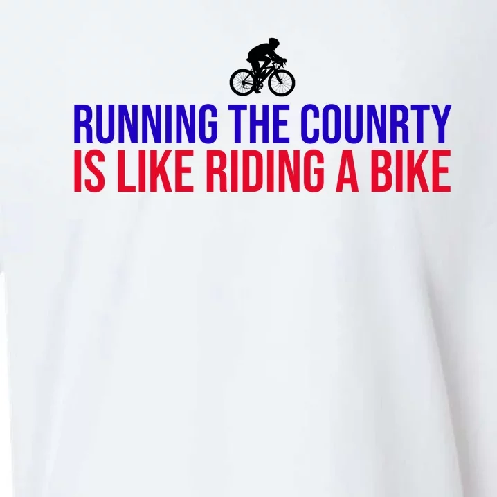 Running The Country Is Like Riding A Bike Joe Biden Funny Sueded Cloud Jersey T-Shirt