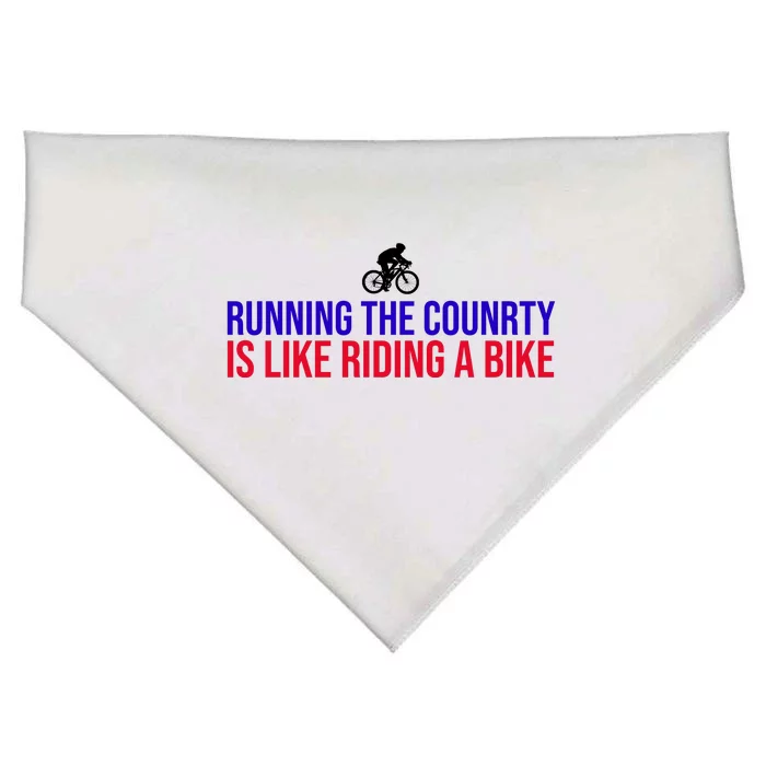 Running The Country Is Like Riding A Bike Joe Biden Funny USA-Made Doggie Bandana