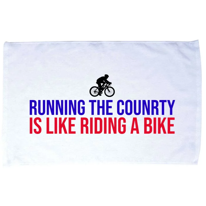 Running The Country Is Like Riding A Bike Joe Biden Funny Microfiber Hand Towel