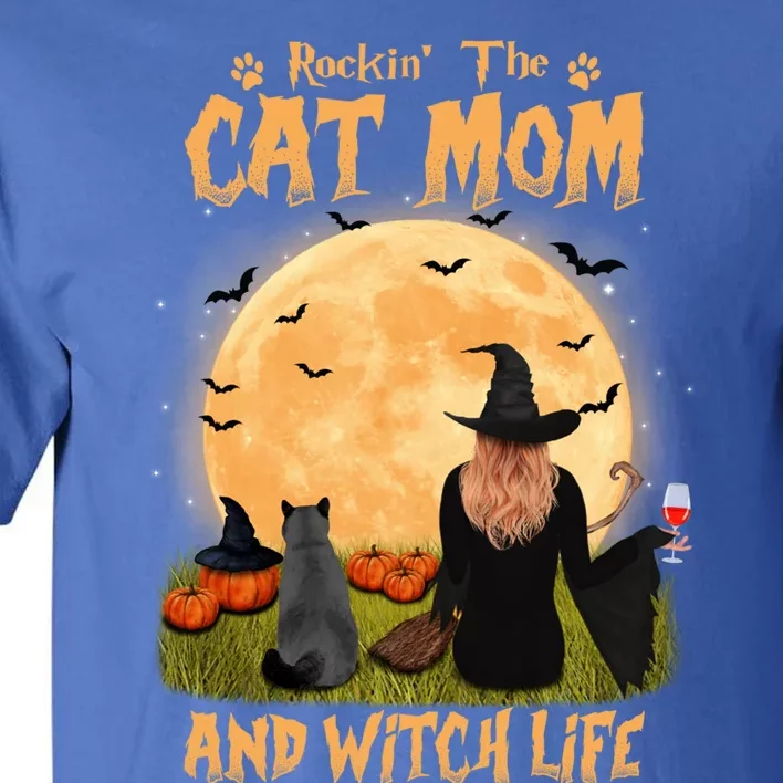 Rocking The Cat Mom Witch Life British Shorthair Halloween Cool Gift Tall T-Shirt